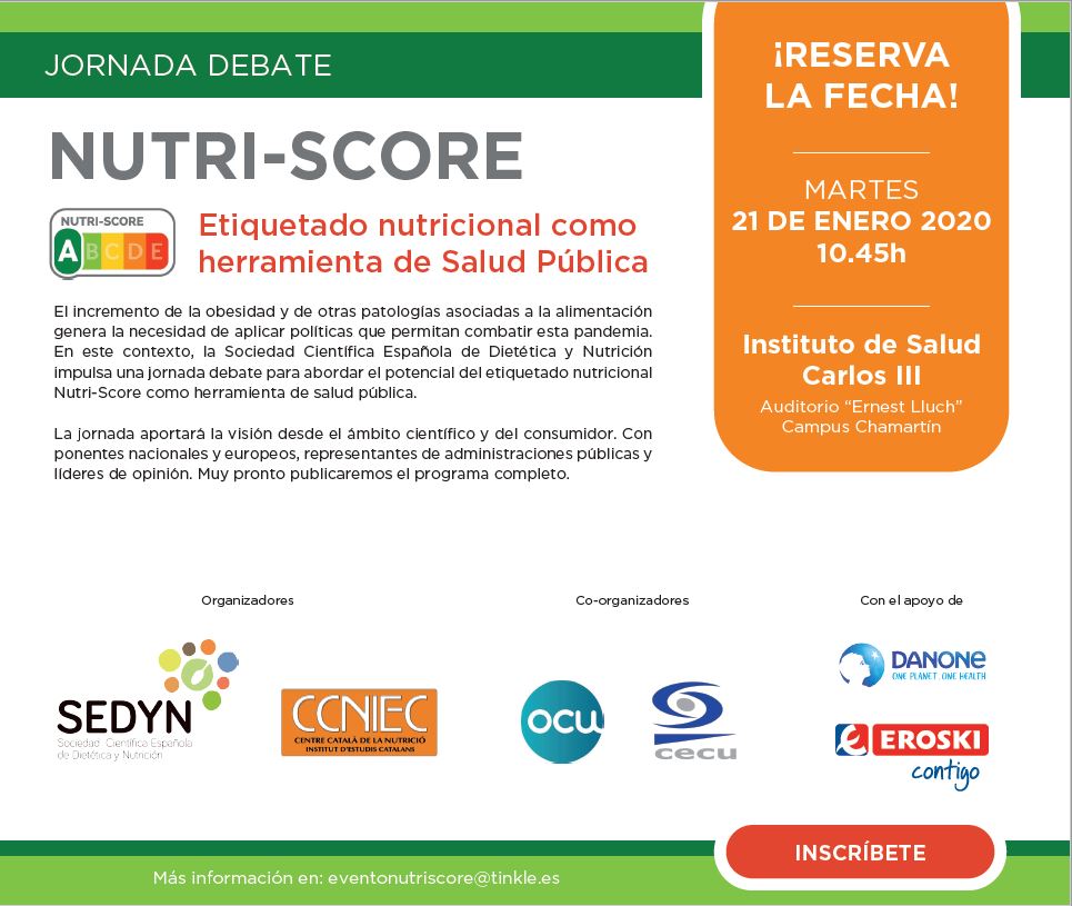 Jornada de debate «Nutri-score: Etiquetado nutricional como herramienta de Salud Pública»